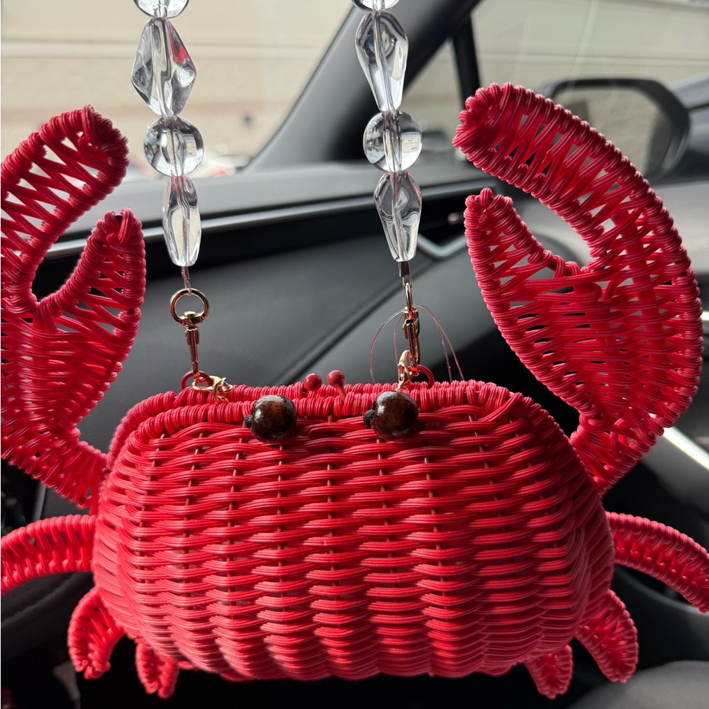 Viral TikTok red Wicker Crab handbag